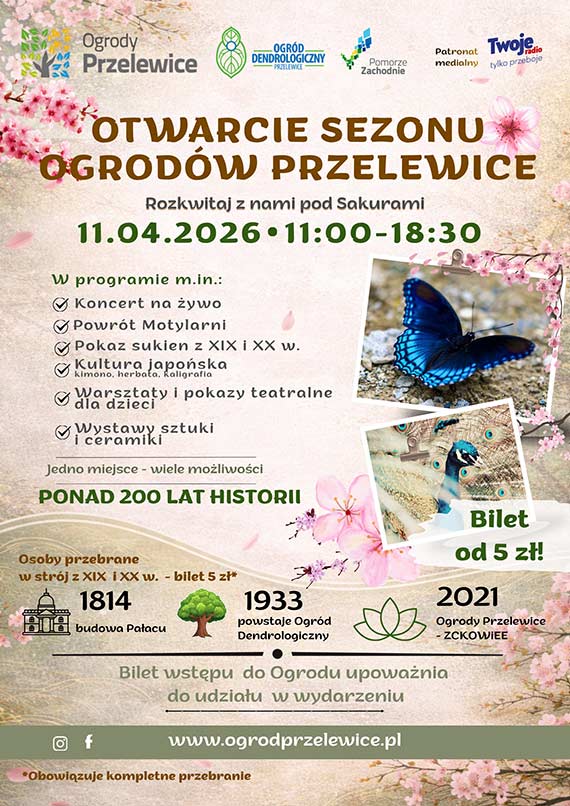 Otwarcie sezonu Ogrodów Przelewice – dzień pełen natury, kultury, edukacji i inspiracji